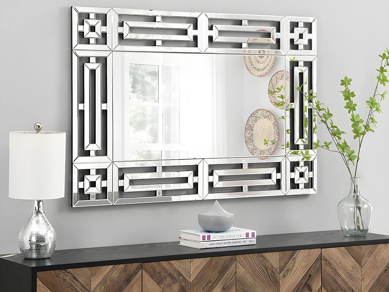 Miroir mural en inox - L. 120 x H. 80 cm- LOAYE