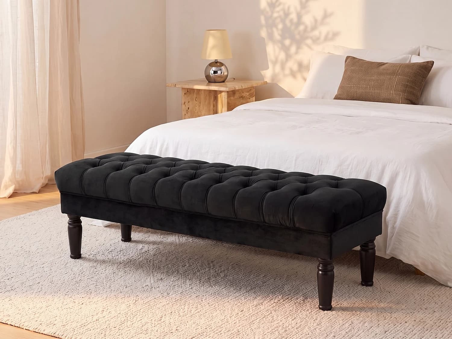Banc RINALDO - Velours noir